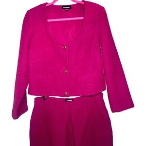 Express Pink Blazer and Skirt Set